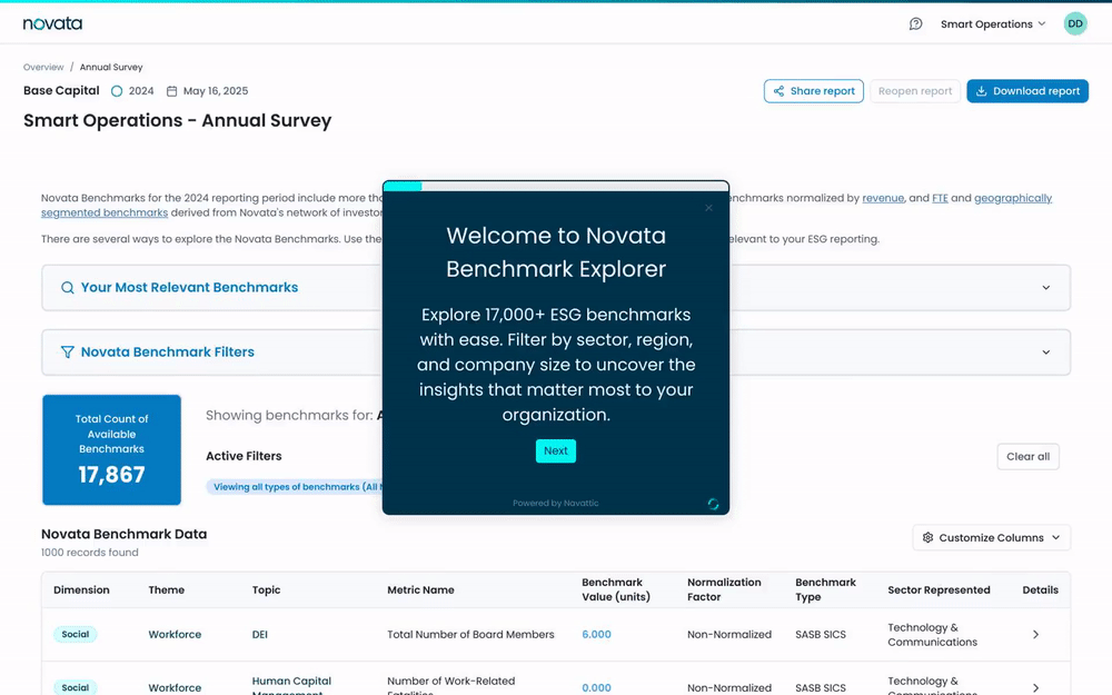Image: Novata Benchmark Explorer