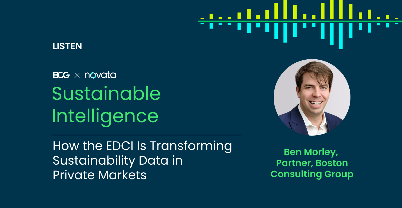 Sustainable Intelligence podcast discussion on how EDCI is transforming sustainability data in private markets