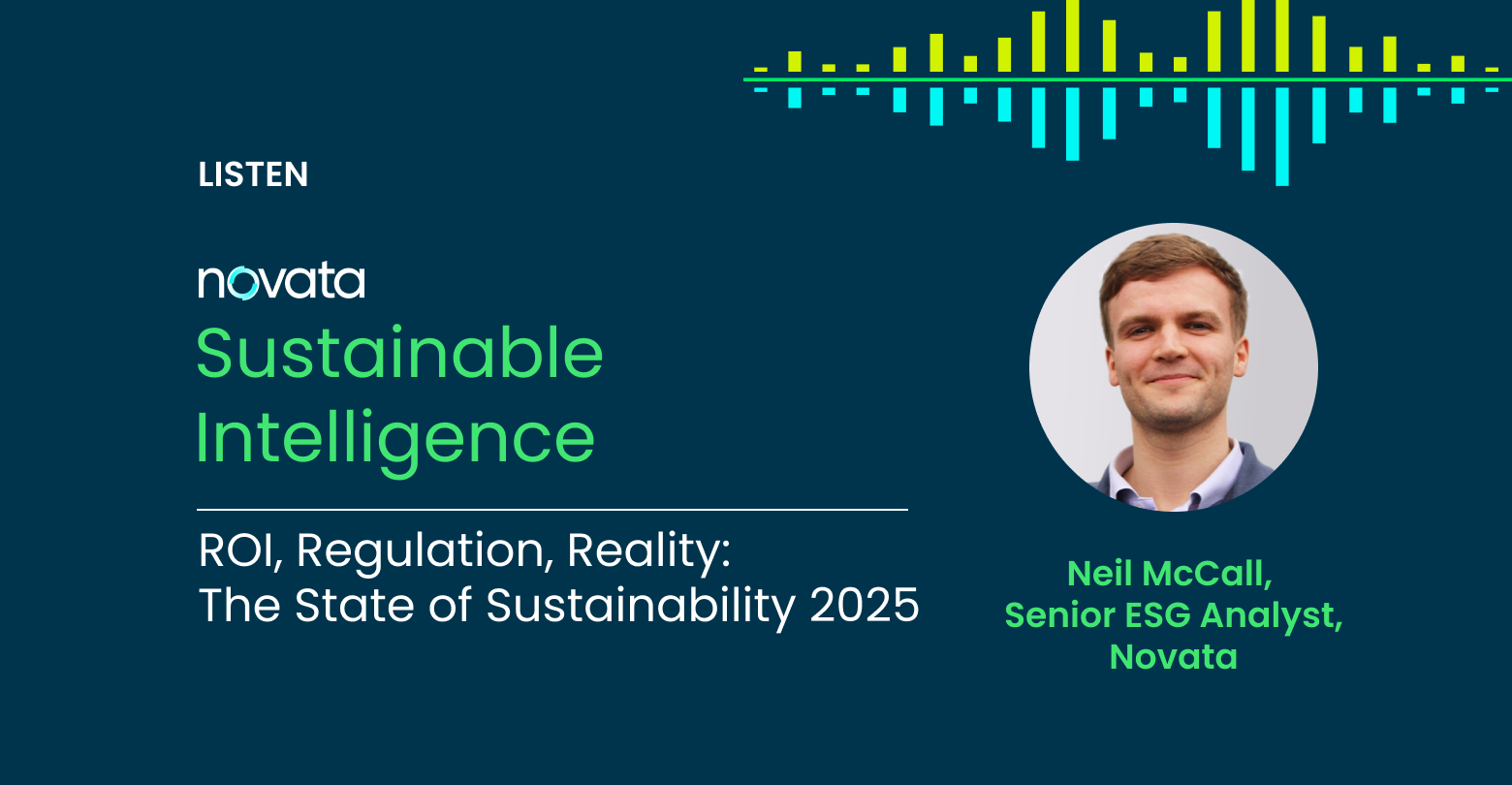 Sustainable Intelligence podcast discussion on Novata's 2025 State of Sustainability Report with Neil McCall