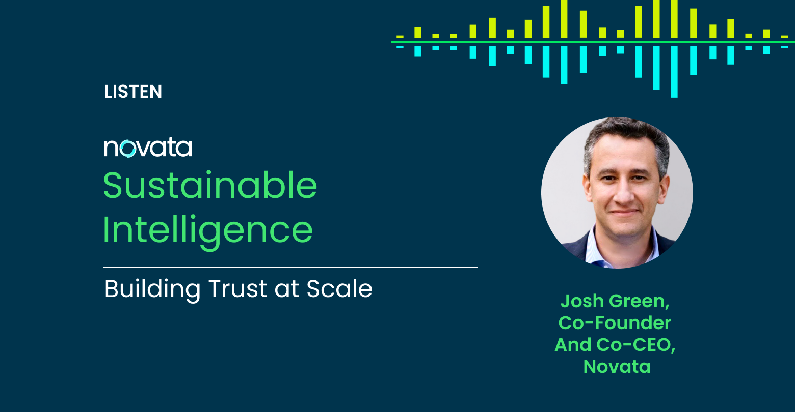 Novata podcast featuring Josh Green on sustainability and building trust at scale.
