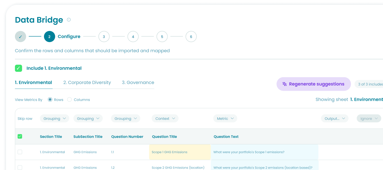 Data Bridge upload sustainability LP reporting
